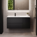 Mueble de baño con lavabo HELSINKI 115 cm izquierdo/negro