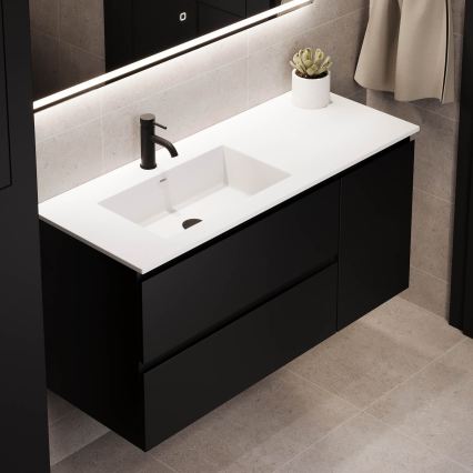 Mueble de baño con lavabo HELSINKI 115 cm izquierdo/negro
