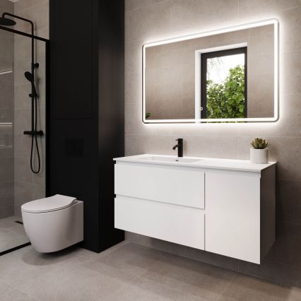 Mueble de baño con lavabo HELSINKI 115 cm lado izquierdo/blanco