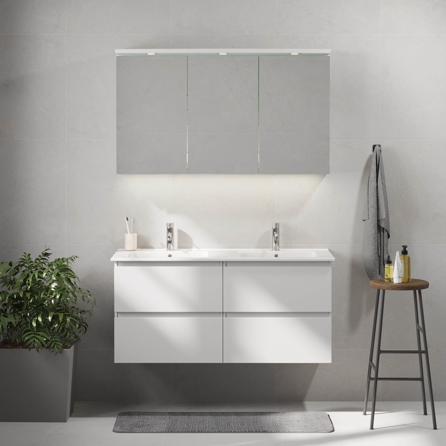 Mueble de baño con lavabo HELSINKI 120 cm, blanco