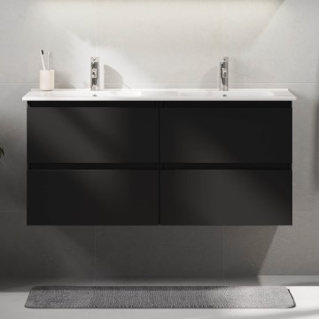 Mueble de baño con lavabo HELSINKI 120 cm, negro
