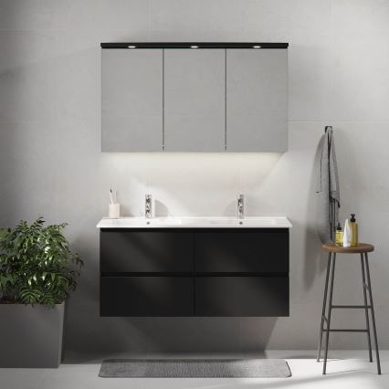 Mueble de baño con lavabo HELSINKI 120 cm, negro