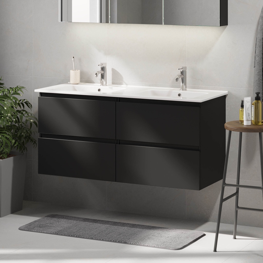 Mueble de baño con lavabo HELSINKI 120 cm, negro