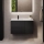 Mueble de baño con lavabo HELSINKI 95 cm, lado izquierdo / negro