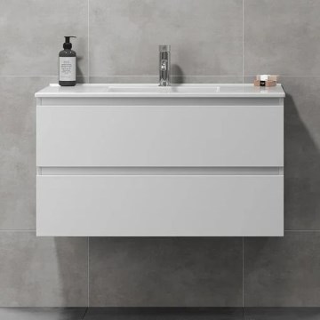 Mueble de baño con lavabo HENRY 91 cm blanco