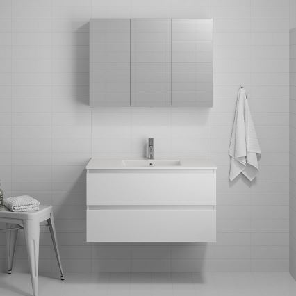 Mueble de baño con lavabo HENRY 91 cm blanco