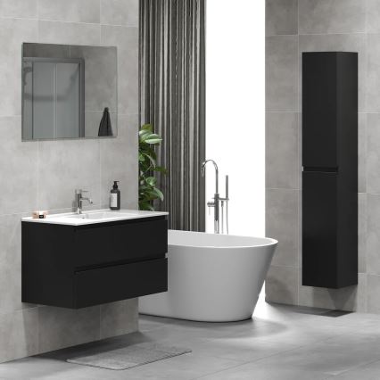 Mueble de baño con lavabo HENRY 91 cm negro