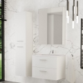 Mueble de baño con lavabo KATE + armario con espejo + armario de pared blanco