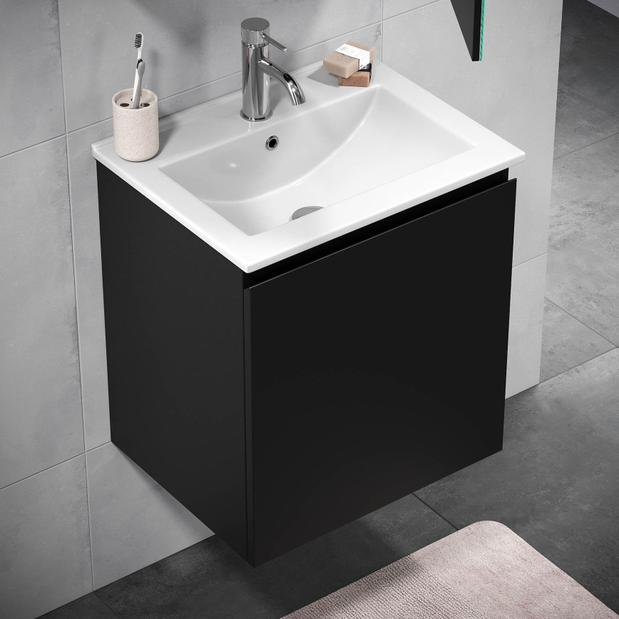 Mueble de baño con lavabo KENWOOD 51 cm, negro