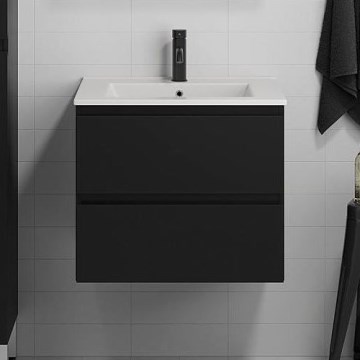 Mueble de baño con lavabo KENWOOD 61 cm, negro