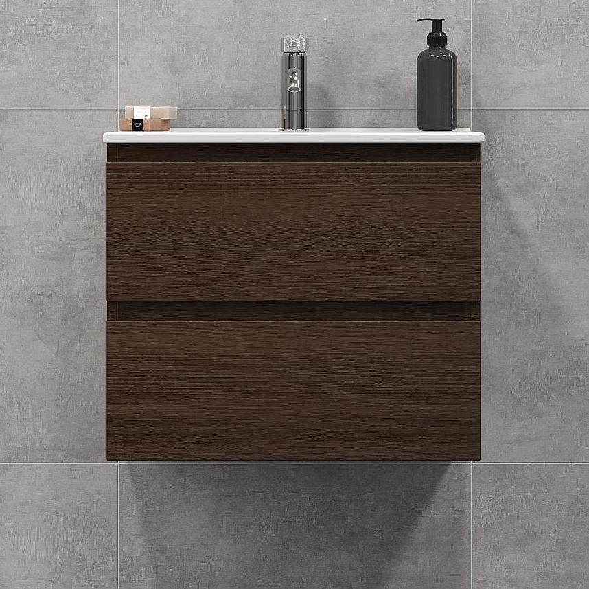 Mueble de baño con lavabo KENWOOD 61 cm nogal