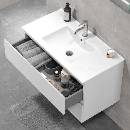 Mueble de baño con lavabo KENWOOD 91 cm blanco