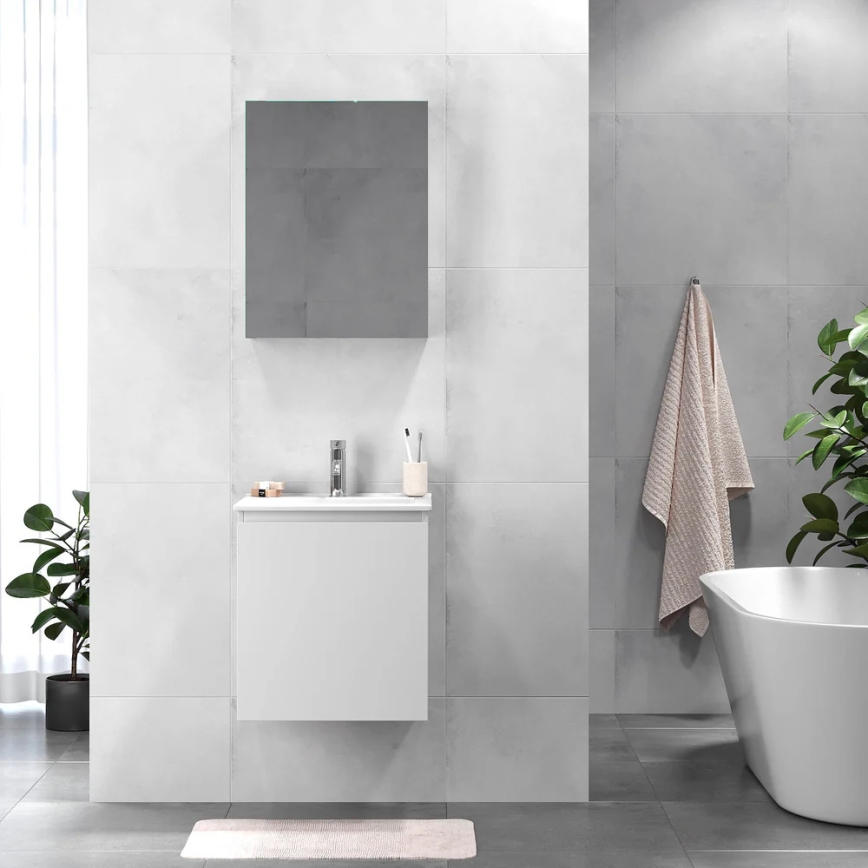 Mueble de baño con lavabo KENWOOD de 51 cm, blanco