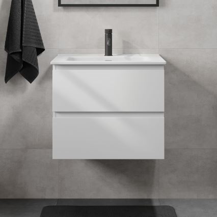 Mueble de baño con lavabo KENWOOD de 61 cm, blanco