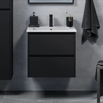 Mueble de baño con lavabo LYKE 60 cm, negro