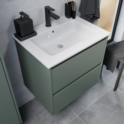 Mueble de baño con lavabo LYKE 60 cm, verde