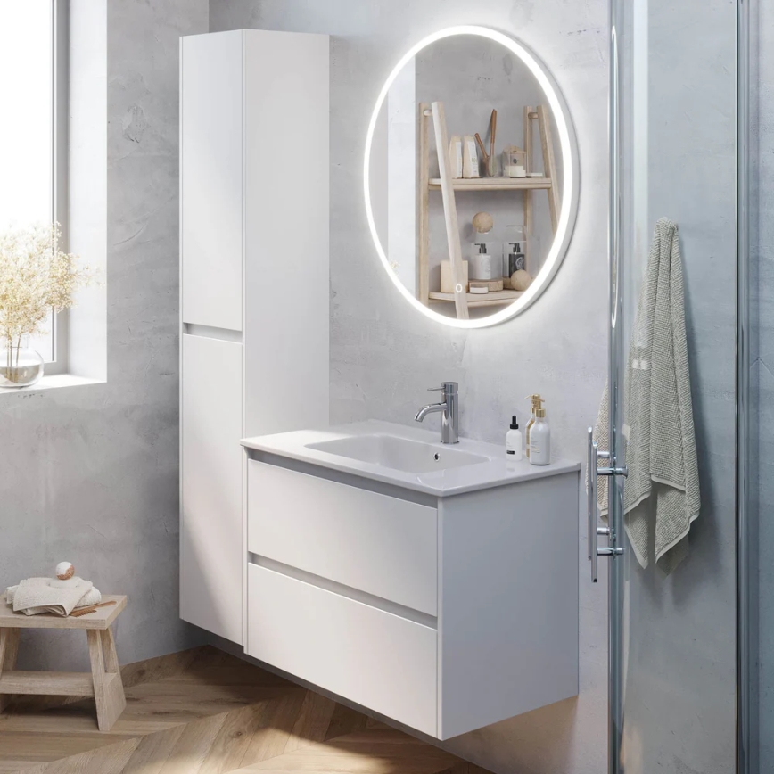 Mueble de baño con lavabo LYKE 80 cm blanco