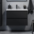 Mueble de baño con lavabo LYKE 80 cm, negro