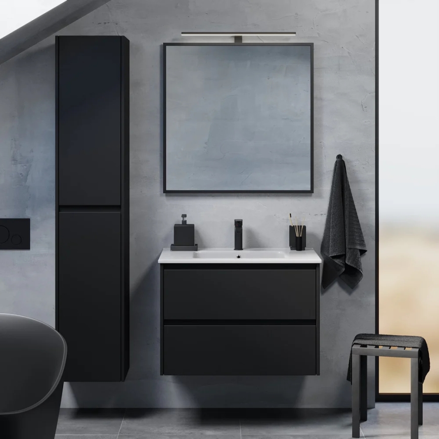 Mueble de baño con lavabo LYKE 80 cm, negro