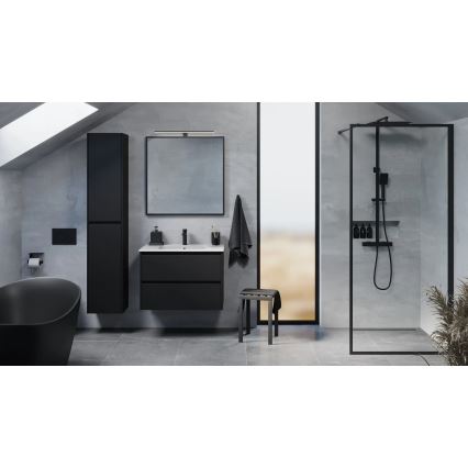 Mueble de baño con lavabo LYKE 80 cm, negro