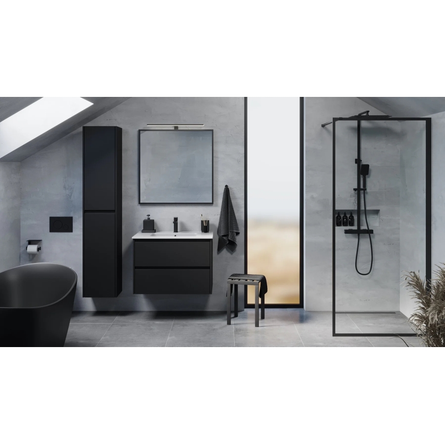 Mueble de baño con lavabo LYKE 80 cm, negro