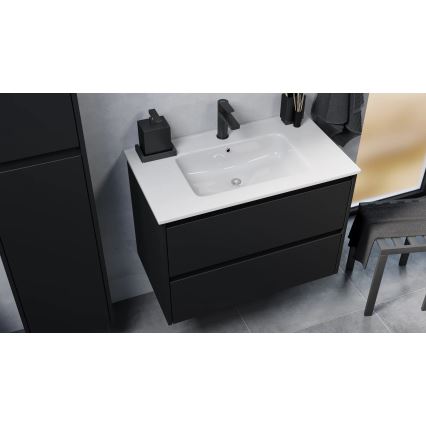 Mueble de baño con lavabo LYKE 80 cm, negro
