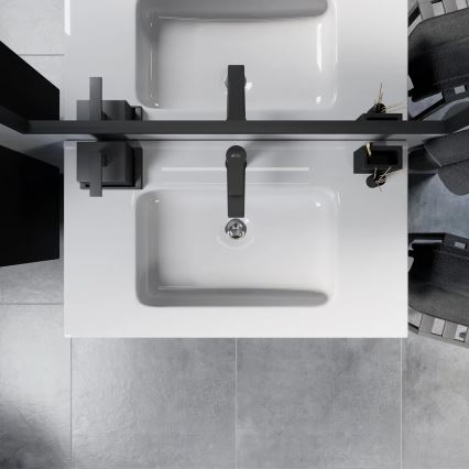 Mueble de baño con lavabo LYKE 80 cm, negro