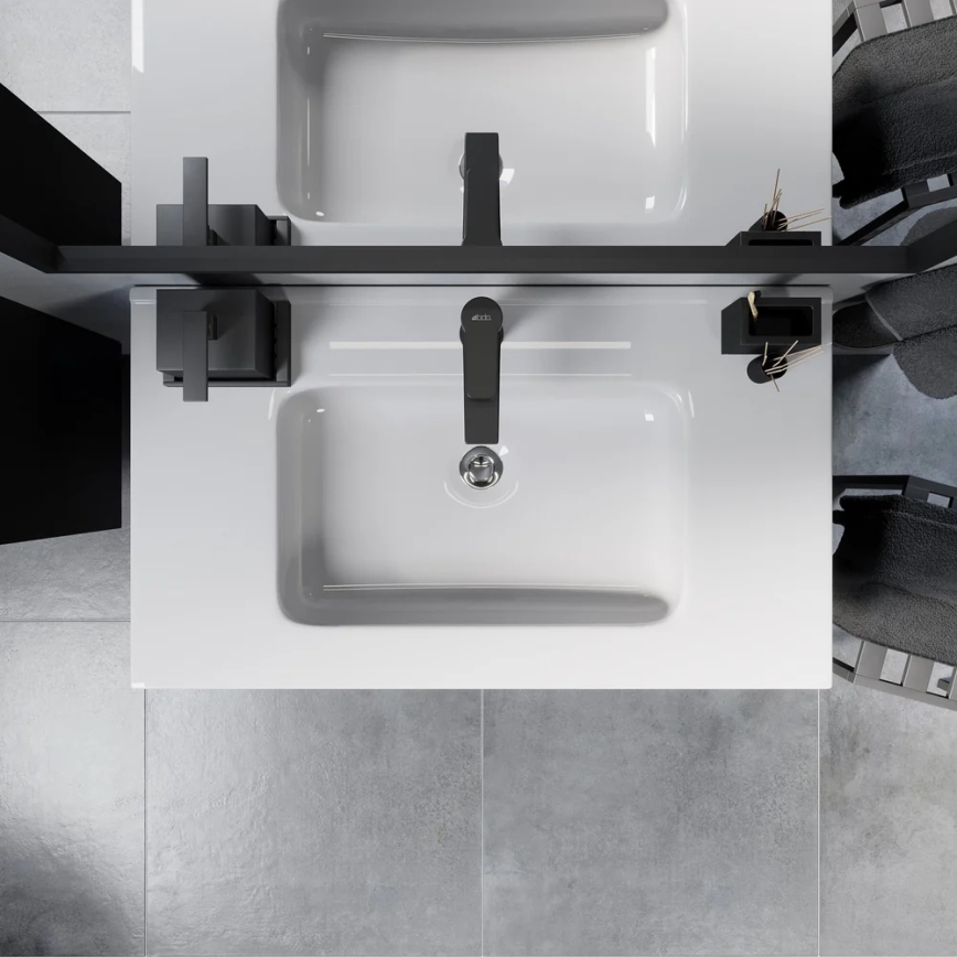Mueble de baño con lavabo LYKE 80 cm, negro
