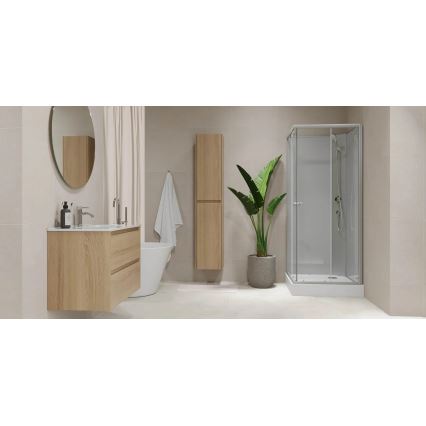 Mueble de baño con lavabo MOLDE 60 cm de roble