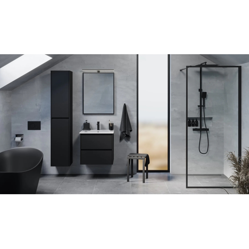 Mueble de baño con lavabo MOLDE 60 cm negro