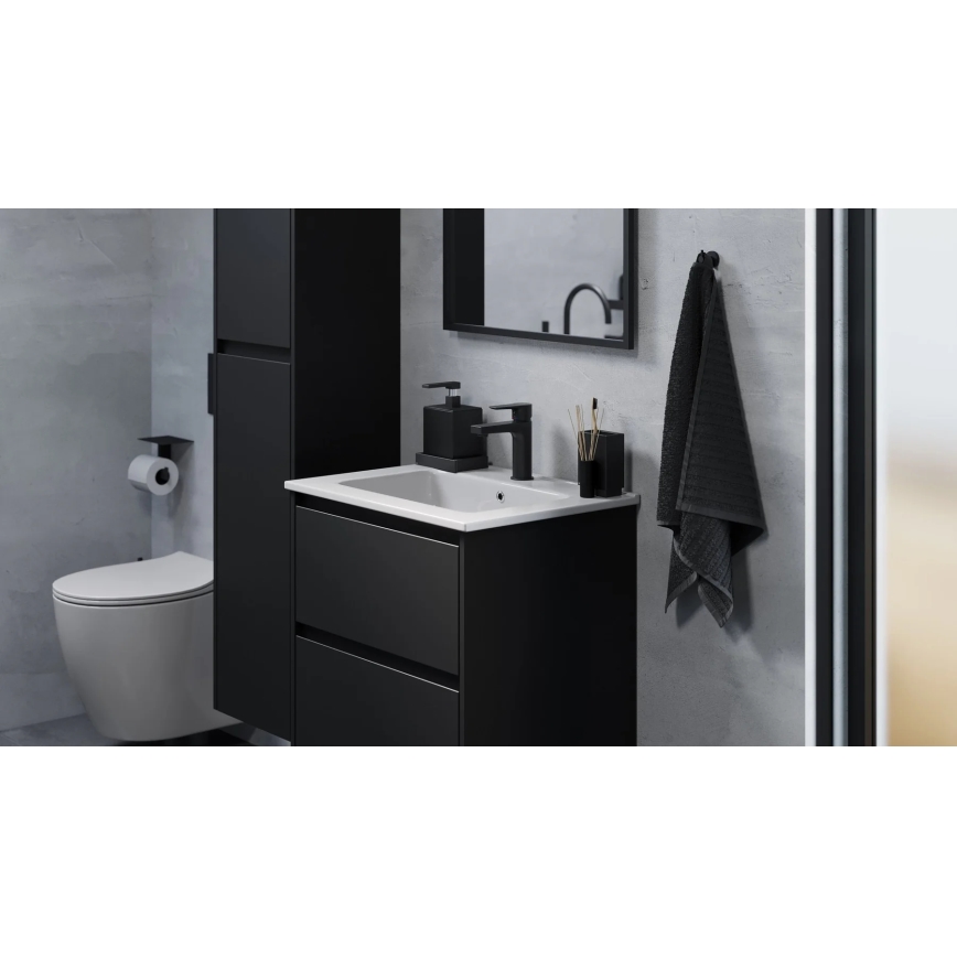Mueble de baño con lavabo MOLDE 60 cm negro
