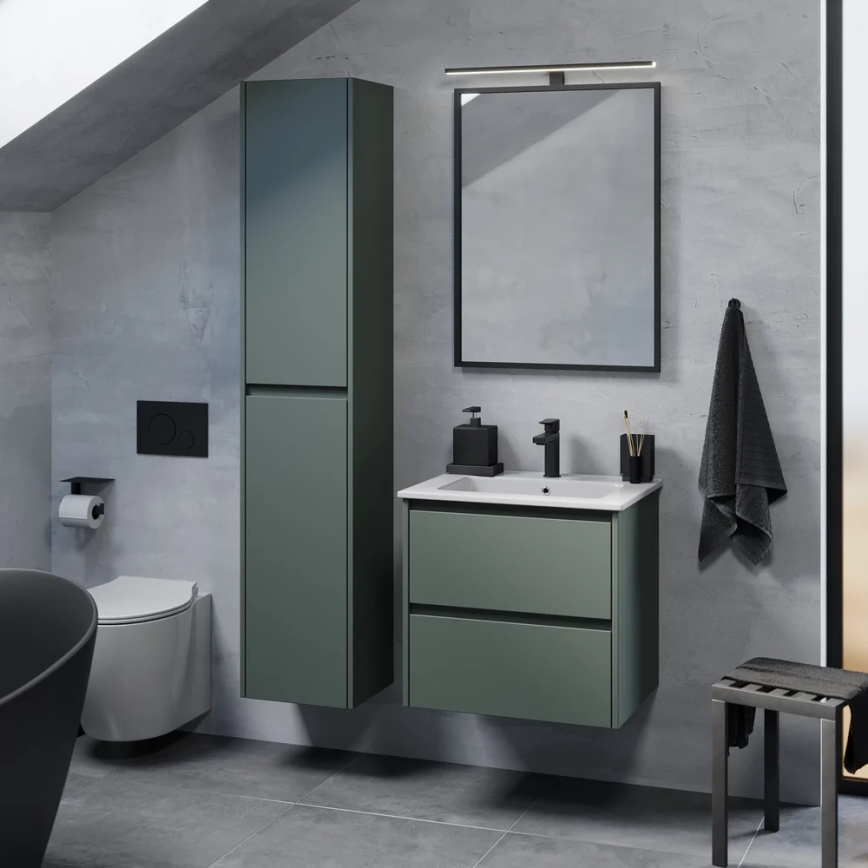 Mueble de baño con lavabo MOLDE, 60 cm, verde