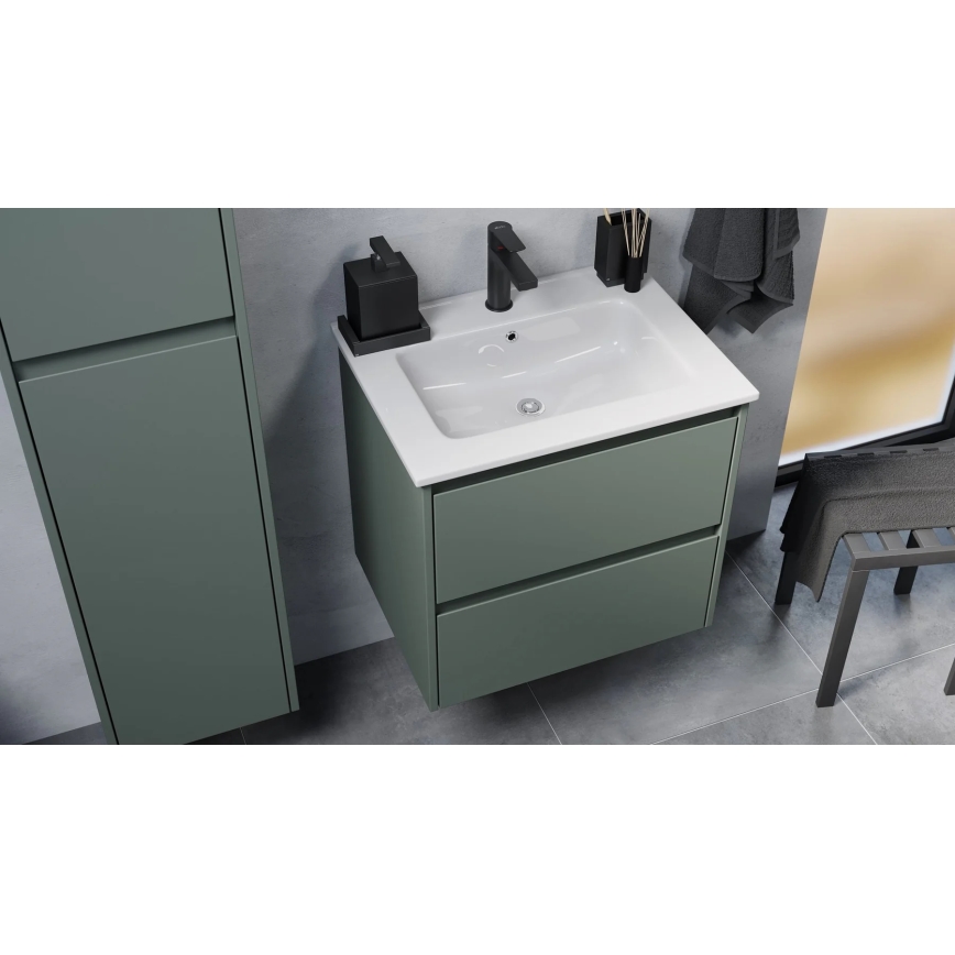Mueble de baño con lavabo MOLDE, 60 cm, verde