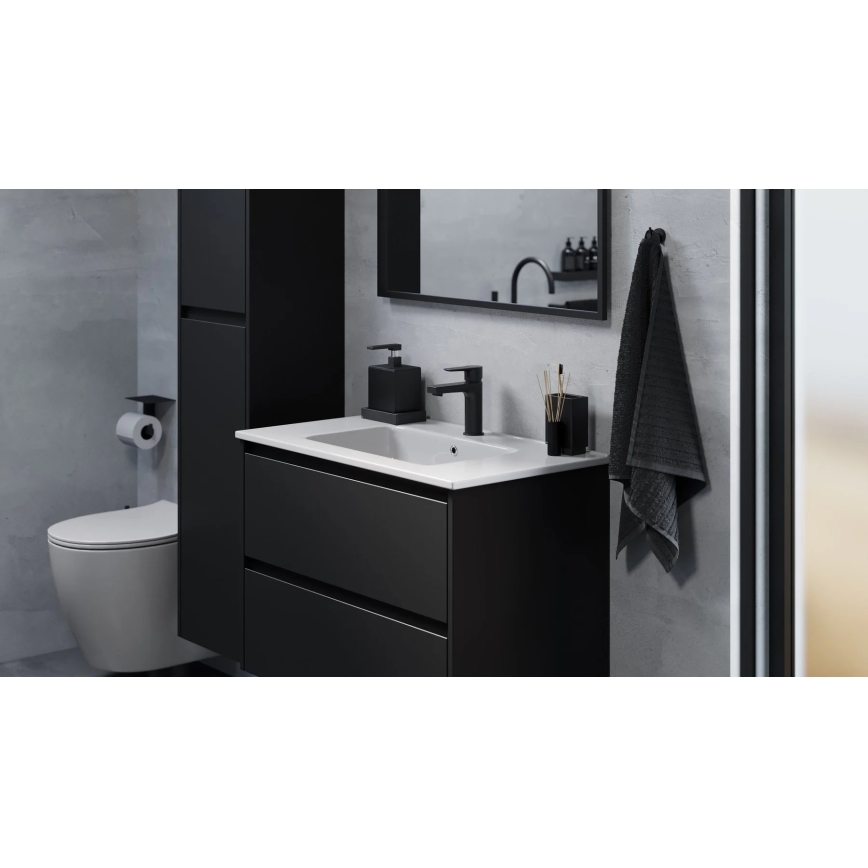 Mueble de baño con lavabo MOLDE 80 cm negro