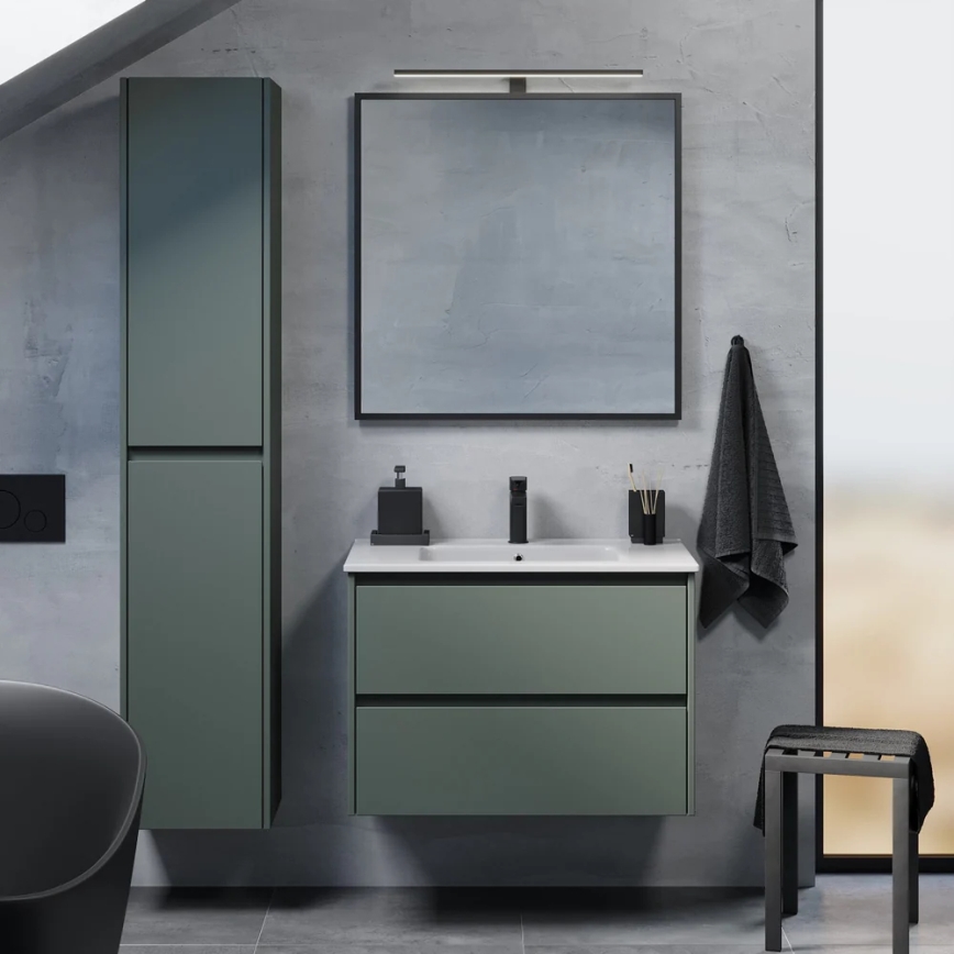 Mueble de baño con lavabo MOLDE de 80 cm, verde