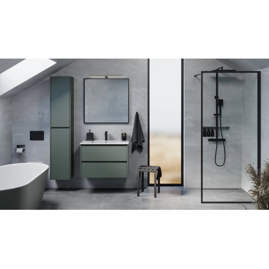 Mueble de baño con lavabo MOLDE de 80 cm, verde