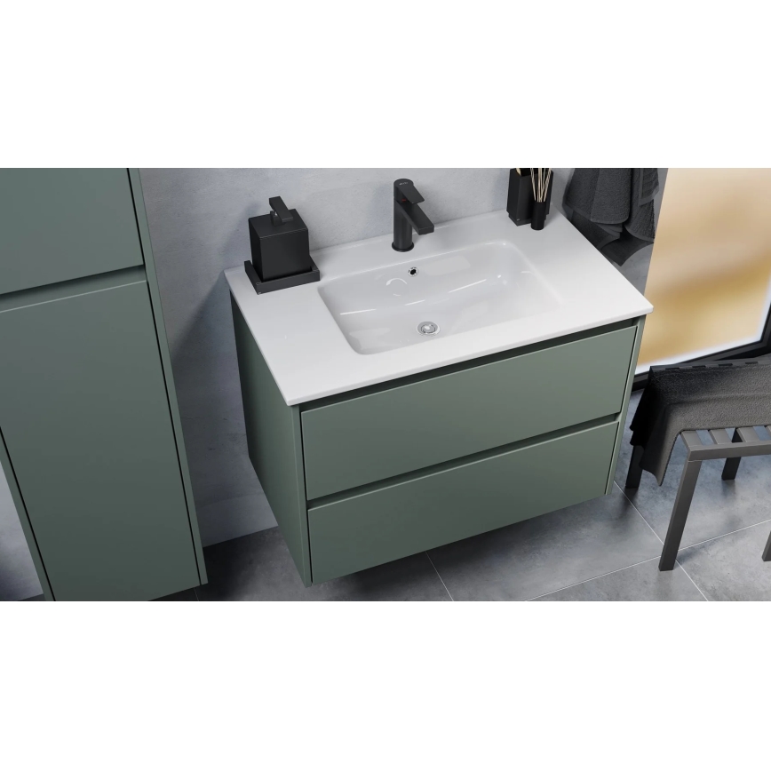 Mueble de baño con lavabo MOLDE de 80 cm, verde