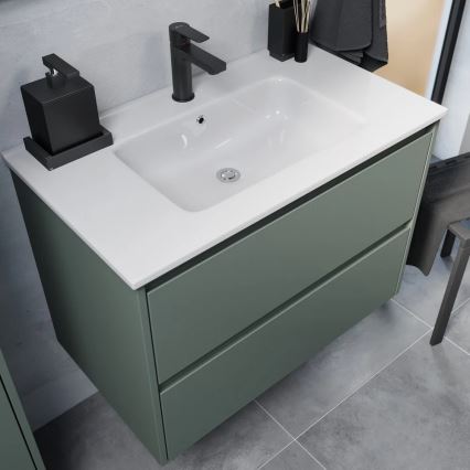 Mueble de baño con lavabo MOLDE de 80 cm, verde