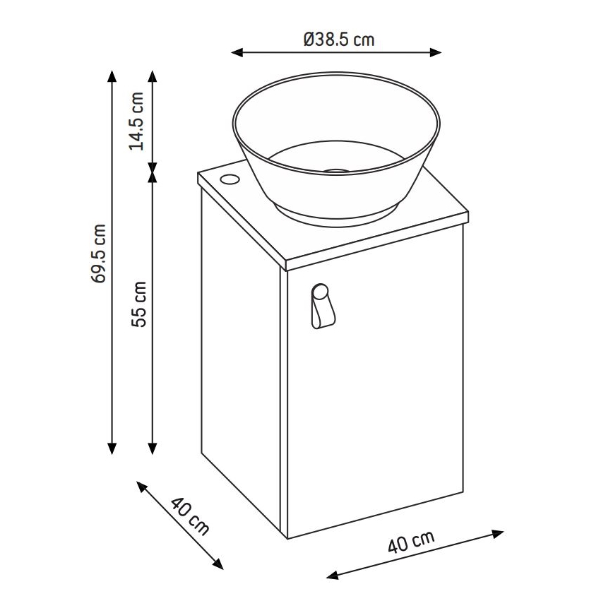 Mueble de baño con lavabo SOREN gris