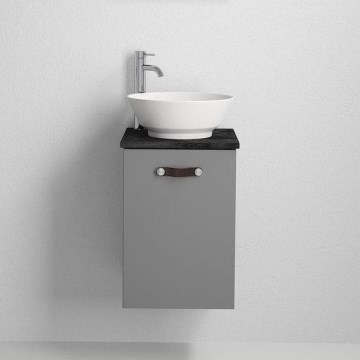 Mueble de baño con lavabo TAARNHOLM, gris