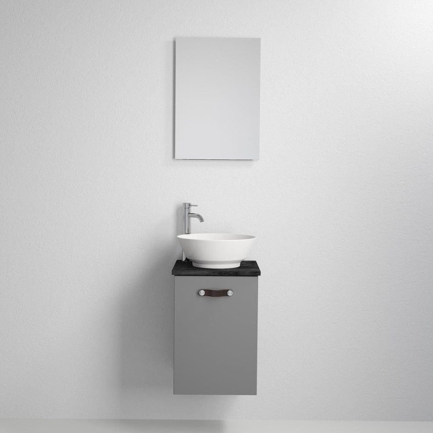 Mueble de baño con lavabo TAARNHOLM, gris