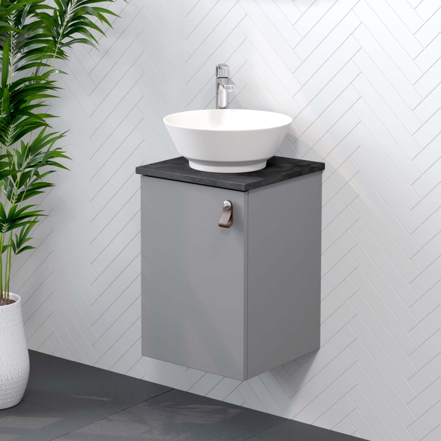 Mueble de baño con lavabo TAARNHOLM, gris