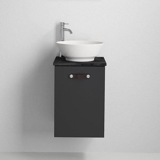 Mueble de baño con lavabo TAARNHOLM negro