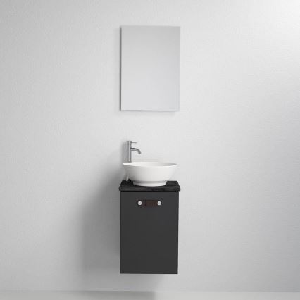 Mueble de baño con lavabo TAARNHOLM negro
