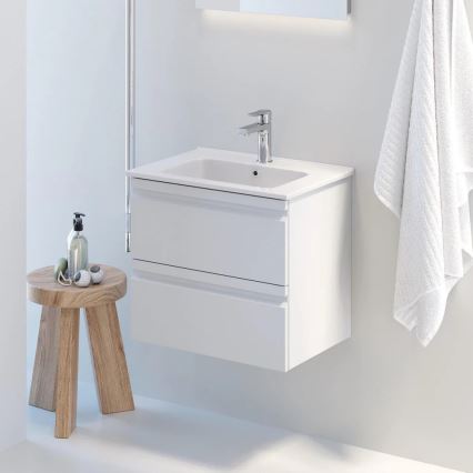 Mueble de baño con lavabo VEDO + espejo LED LED/10W/230V IP44 blanco