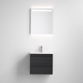Mueble de baño con lavabo VIGO + espejo de pared LED con retroiluminación LED/10W/230V IP44, negro