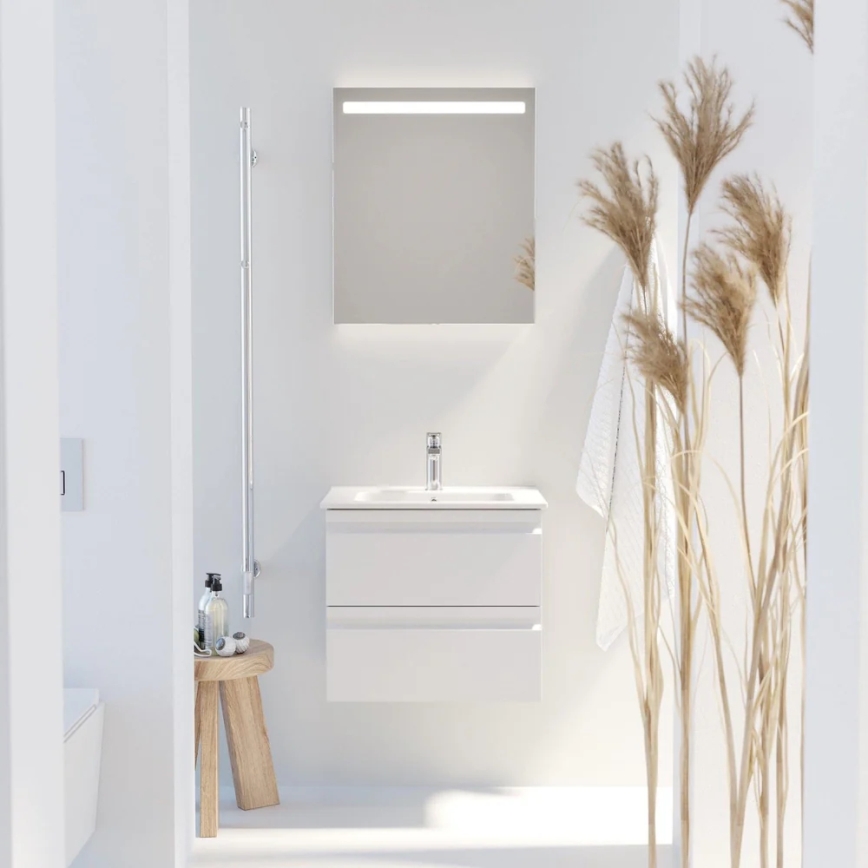 Mueble de baño con lavabo VIGO + espejo de pared con retroiluminación LED/10W/230V IP44 blanco