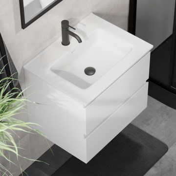 Mueble de baño CONOR con lavabo, 61 cm, blanco