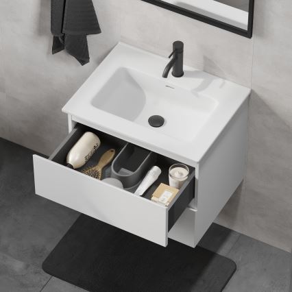 Mueble de baño CONOR con lavabo, 61 cm, blanco