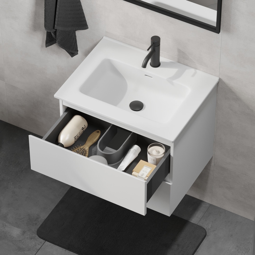 Mueble de baño CONOR con lavabo, 61 cm, blanco